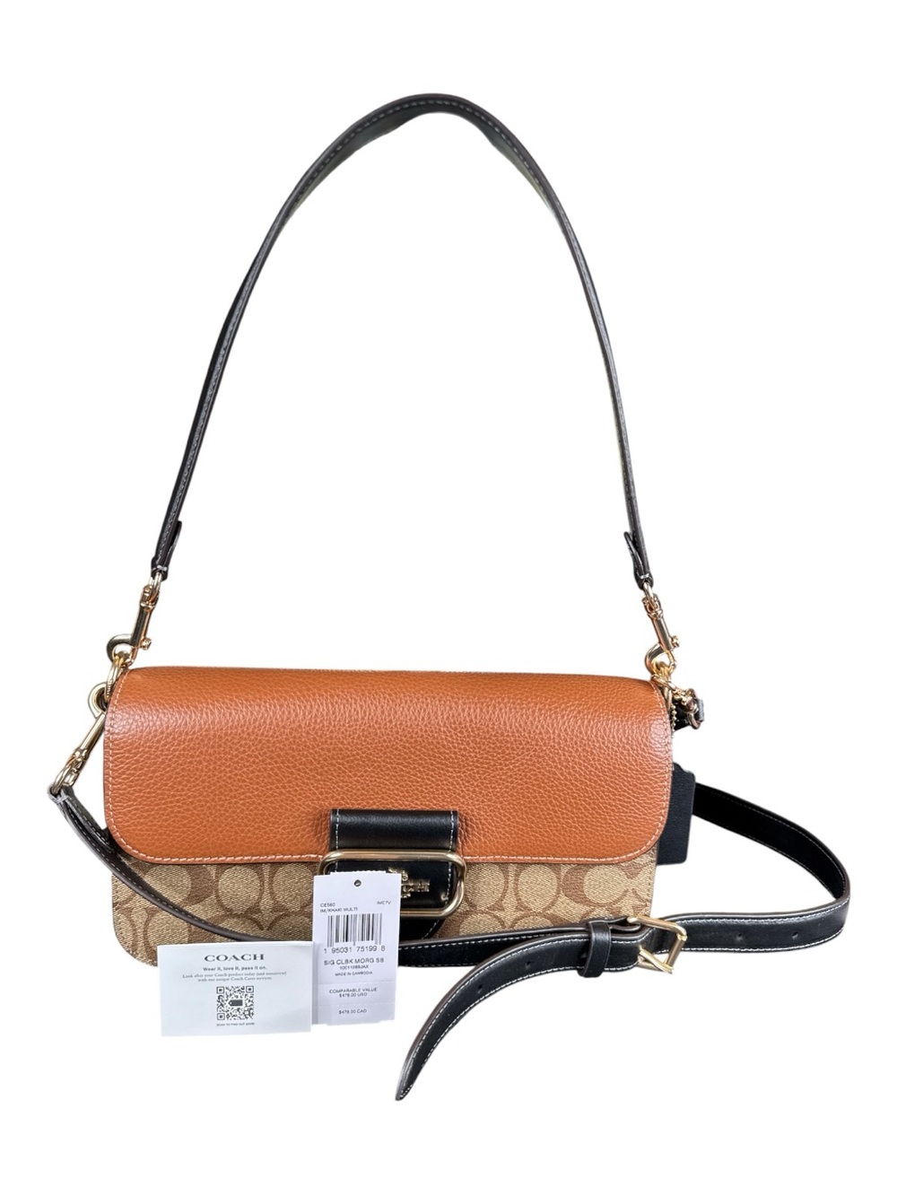 COACH Morgan Shoulder Bag in Colorblock Signature Canvas - Picture 4 of 11